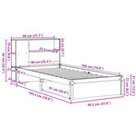 vidaXL Lit bibliothèque sans matelas 90x190 cm bois de pin massif