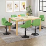 vidaXL Chaises pivotantes à manger lot de 6 vert clair velours