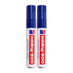 Marqueur Permanent 800 Corps Alu Bleu Pointe Biseau 4-12 mm x 2 EDDING