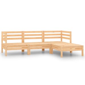 Salon de jardin meuble d'extérieur ensemble de mobilier 4 pièces bois de pin massif 02_0016235