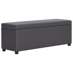 Banquette pouf tabouret meuble banc avec compartiment de rangement 115 cm gris synthétique 3002162
