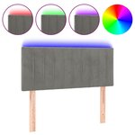 vidaXL Tête de lit à LED Gris clair 80x5x78/88 cm Velours