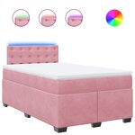 vidaXL Sommier à lattes de lit avec matelas Rose 120x200 cm Velours