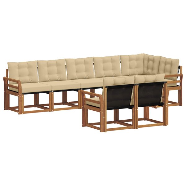 vidaXL Ensemble de canapés d'extérieur 8 Pièces Naturel et Beige