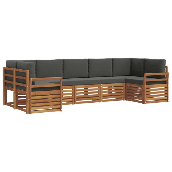 vidaXL Ensemble de canapés d'extérieur 7 pc Naturel et Anthracite
