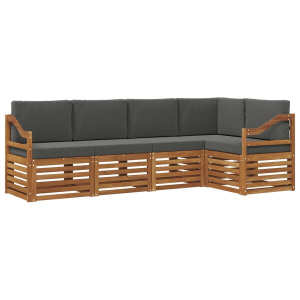 vidaXL Ensemble de canapés d'extérieur 5 pc Naturel et Anthracite