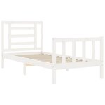 vidaXL Cadre de lit avec tête de lit blanc petit simple bois massif