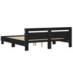 vidaXL Cadre de lit avec tête de lit et LED noir 160x200 cm