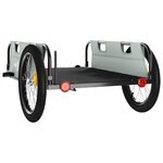 vidaXL Remorque de vélo gris tissu oxford et fer
