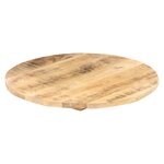 vidaXL Dessus de table Bois de manguier solide Rond 25-27 mm 80 cm