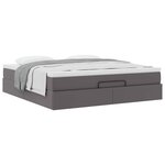 VidaXL Cadre de lit ottoman avec matelas gris 160x200 cm similicuir