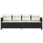 vidaXL Chaise longue avec coussins noir résine tressée