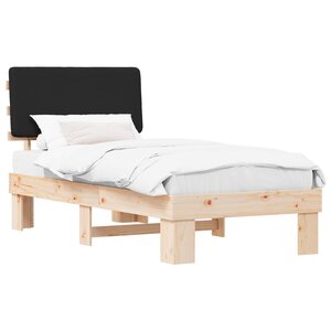 vidaXL Cadre de lit avec tête de lit rembourrée Noir 80 x 200 cm