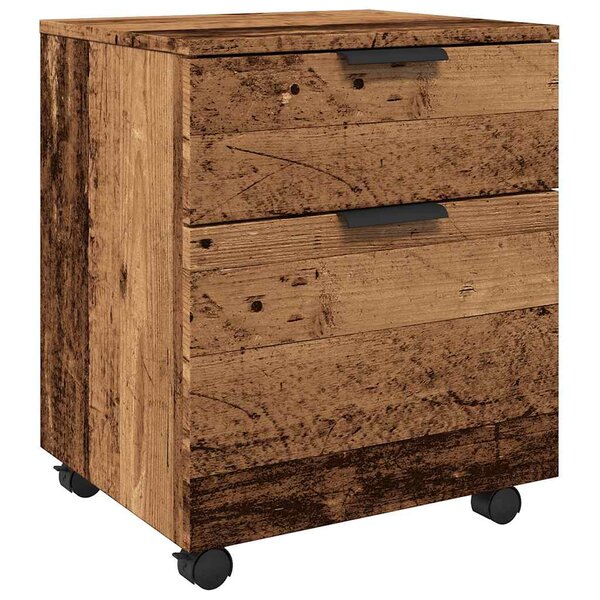 vidaXL Classeur mobile roues vieux bois 45x38x54 cm bois d'ingénierie