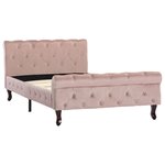 vidaXL Cadre de lit Rose Velours 100 x 200 cm