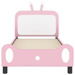 vidaXL Cadre de lit pour enfants avec tête de lit Rose 90 x 190 cm PU