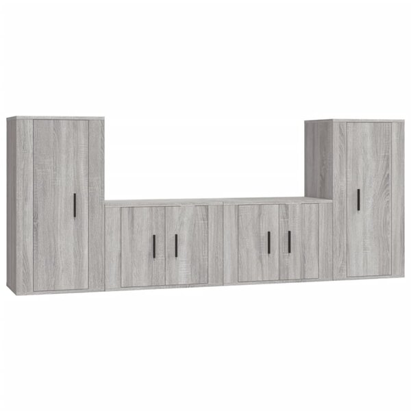 vidaXL Ensemble de meubles TV 4 Pièces Sonoma gris Bois d'ingénierie