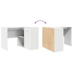 vidaXL Bureau d'angle 2 Pièces Blanc 102 x 50 x 75 cm Bois d'ingénierie