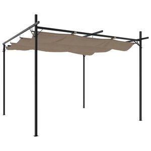 vidaXL Pergola avec toit rétractable taupe 295x292x230 cm