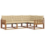 vidaXL Ensemble de canapés d'extérieur 4 pc Naturel et Beige