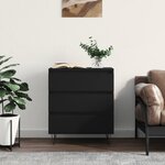vidaXL Buffet Noir 60x35x70 cm Bois d'ingénierie
