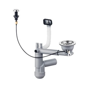 Siphon pour évier 1 cuve en acier - Gain de place