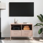 vidaXL Meuble TV rose 68x39x50 5 cm acier