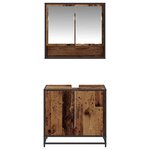 vidaXL Ensemble de mobilier de salle de bain 2 Pièces Bois Ancien