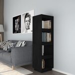Vidaxl bibliothèque/séparateur de pièce noir 40x35x135 cm pin massif