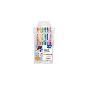 Etui de 6 Roller Encre Gel Grip Pop'Lol Shinny Pte Moyenne Assortis PILOT