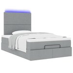 vidaXL Cadre de lit ottoman avec matelas gris clair 120x190 cm tissu