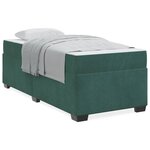 vidaXL Cadre de lit avec matelas Vert foncé 80 x 200 cm Velours