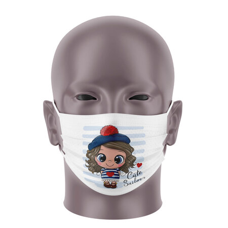 Masque Bandeau Enfant - Cute Sailors - Masque tissu lavable 50 fois