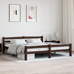 vidaXL Cadre de lit Marron foncé Bois de pin massif 180x200 cm