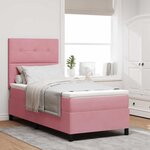 vidaXL Lit à ressorts avec matelas Rose 90 x 190 cm Velours