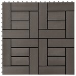 vidaXL Carreau de terrasse 22 Pièces Marron foncé 30 x 30 cm WPC