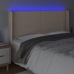 vidaXL Tête de lit à LED Cappuccino 203x16x118/128 cm Similicuir