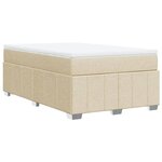 vidaXL Sommier à lattes de lit avec matelas crème 120x190 cm tissu