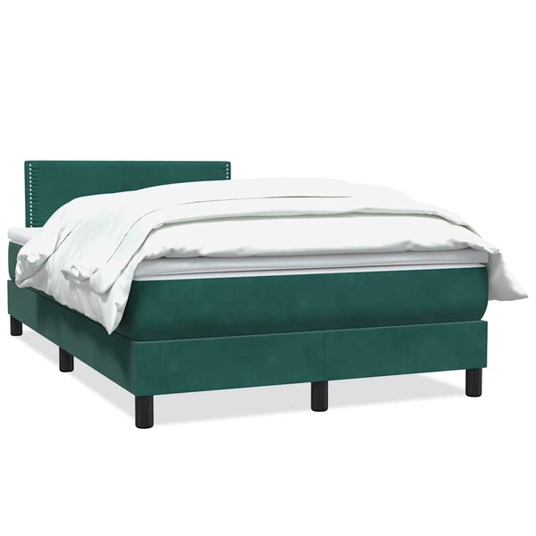 vidaXL Sommier à lattes de lit et matelas vert foncé 120x210cm velours