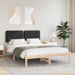 vidaXL Cadre de lit avec tête de lit rembourrée Noir 140 x 190 cm