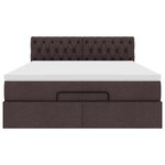vidaXL Lit ottoman avec matelas marron foncé 140x190 cm tissu