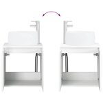 vidaXL Vanité de lavabo mural Blanc brillant 49 5 x 44 5 x 66 cm