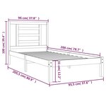 Vidaxl cadre de lit blanc bois de pin massif 90x200 cm