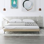 vidaXL Tête de lit avec armoires Gris béton Bois d'ingénierie