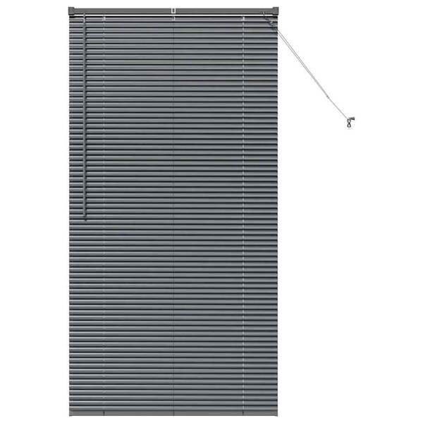 vidaXL Store de Fenêtre avec des rideaux Manuel Gris foncé Aluminium