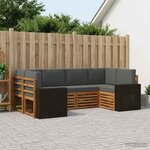 vidaXL Ensemble de canapés d'extérieur 6 pc Naturel et Anthracite