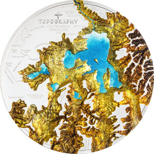 Monnaie YELLOWSTONE Topography 1 Kg Kilo Argent 100$ Cook Islands 2026