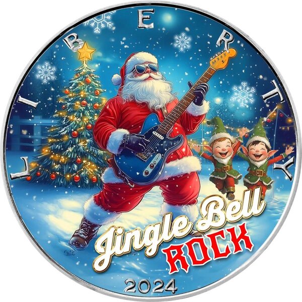 Pièce de monnaie en Argent 1 Dollar g 31.1 (1 oz) Millésime 2024 JINGLE BELL ROCK