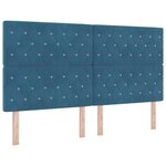 Lit à ressort avec matelas vidaXL Bleu foncé Super King Velours