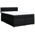 vidaXL Sommier à lattes de lit avec matelas Noir 160x200 cm Tissu